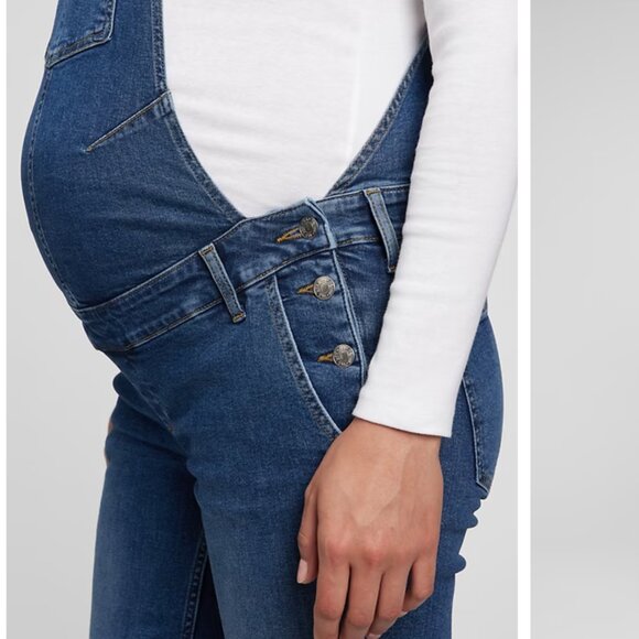 Maternity Denim Overalls (Black) - Picture 2 of 3